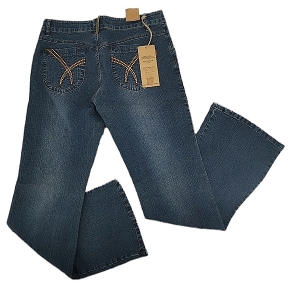 next Denim - Next New Women's 13/14 Regular Boot Cut Blue Jeans Mid Rise with Embroidery